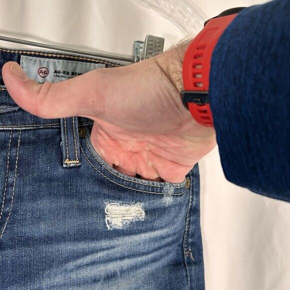 Adriano Goldschmied Jeans Women's 25 Dark Wash Distressed Low Rise Slit Roll Up - Picture 7 of 11